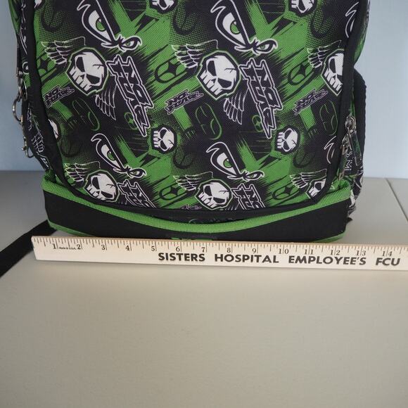 No Fear Green & Black Backpack School Sports Bag Over Shoulder Bag Laptop Zip - Picture 8 of 15